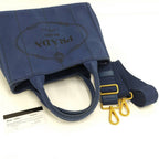 Prada Canapa Tote 2-Way Canvas Blue — view 6