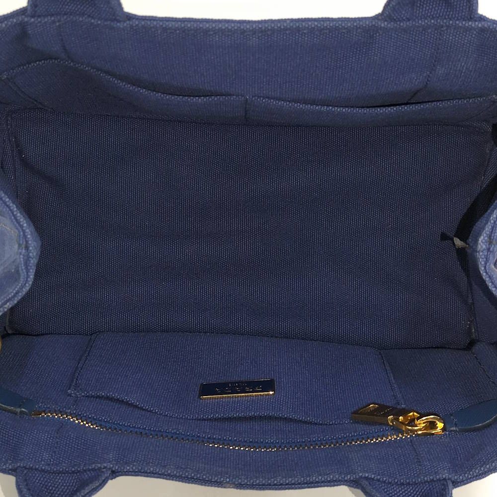 Prada Canapa Tote 2-Way Canvas Blue — view 8