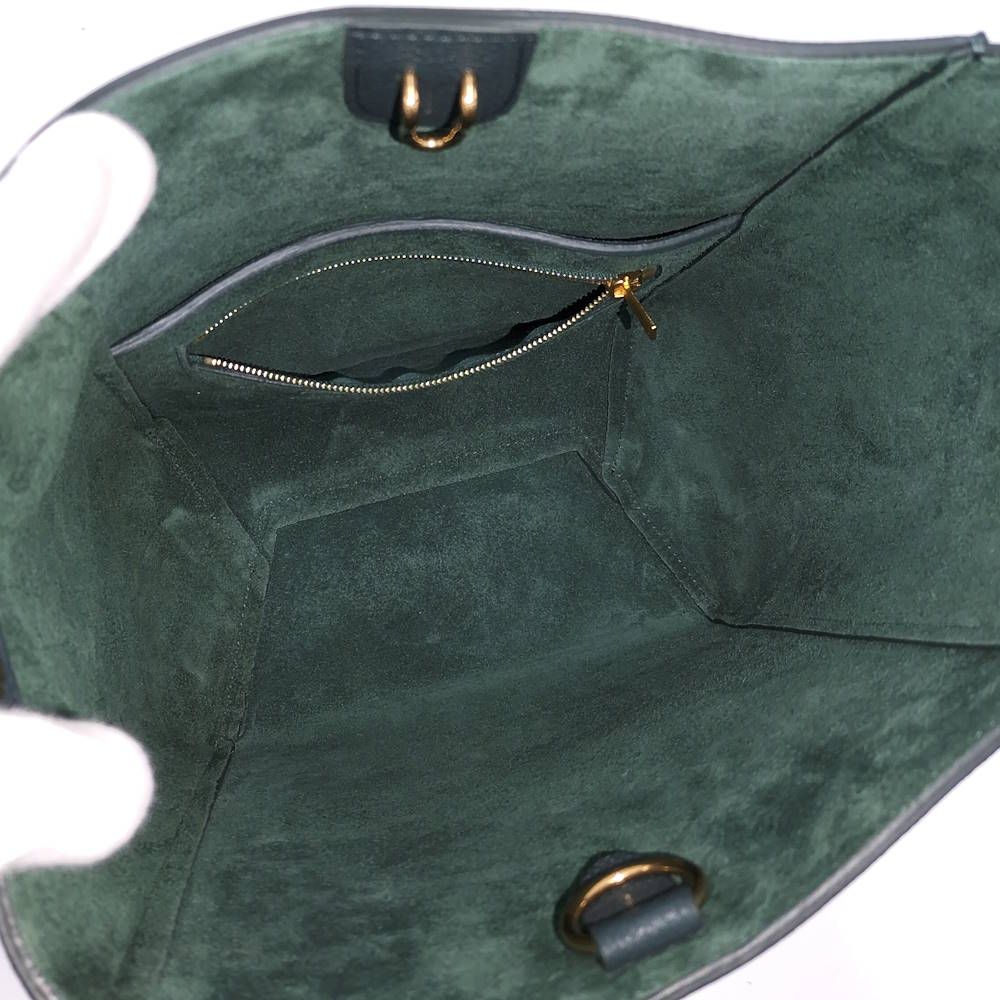 Celine Sangles Small Bucket Shoulder Bag Leather Green — view 8