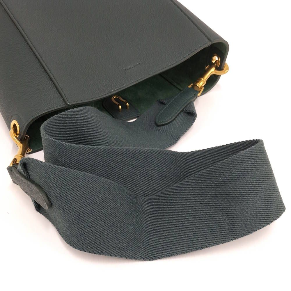 Celine Sangles Small Bucket Shoulder Bag Leather Green — view 6