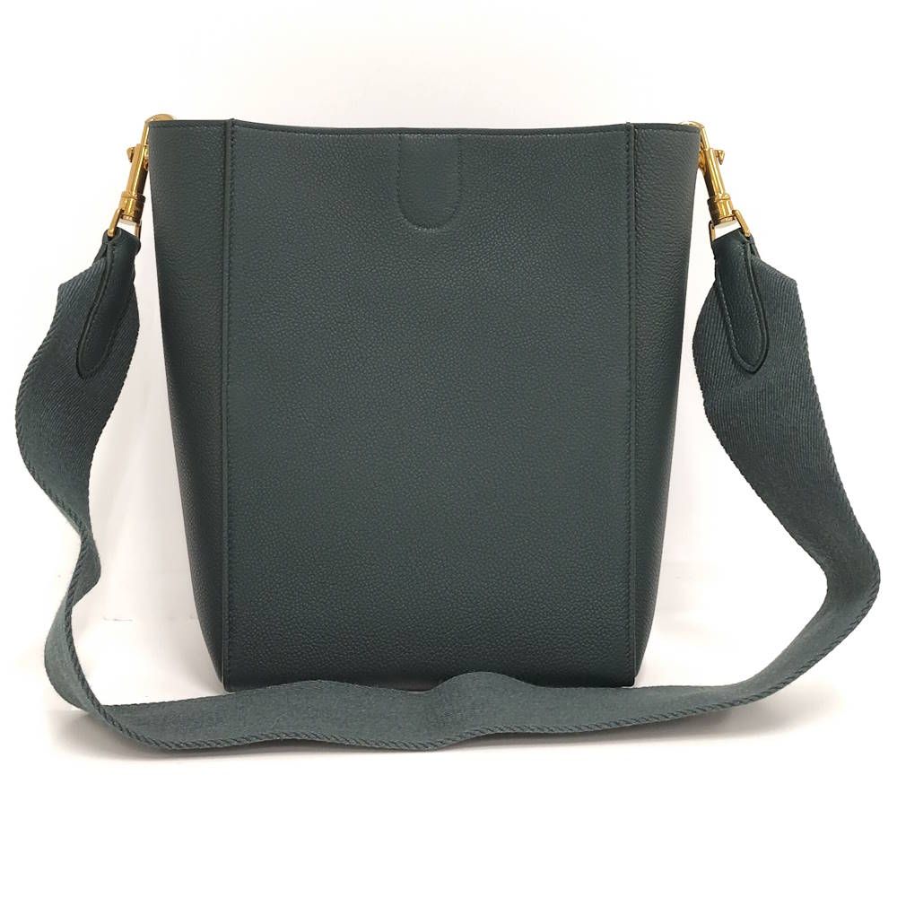 Celine Sangles Small Bucket Shoulder Bag Leather Green — view 2