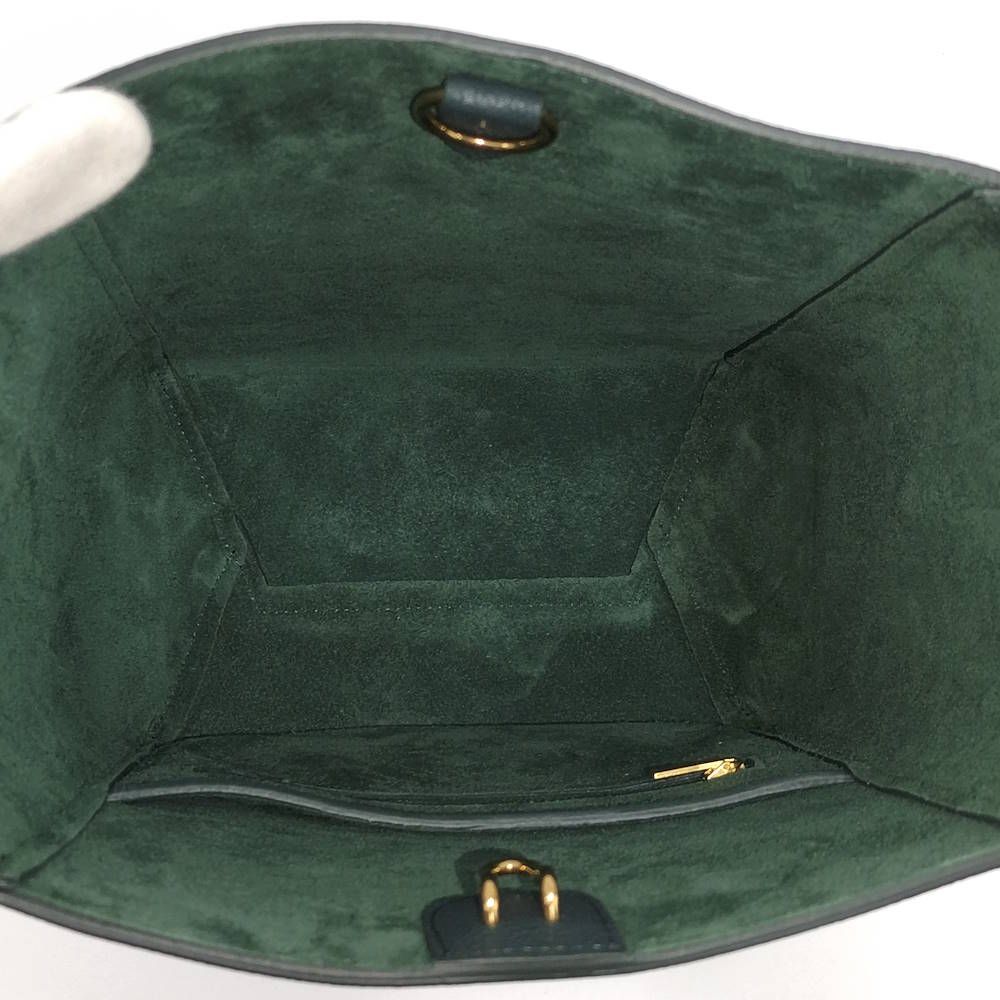 Celine Sangles Small Bucket Shoulder Bag Leather Green — view 7