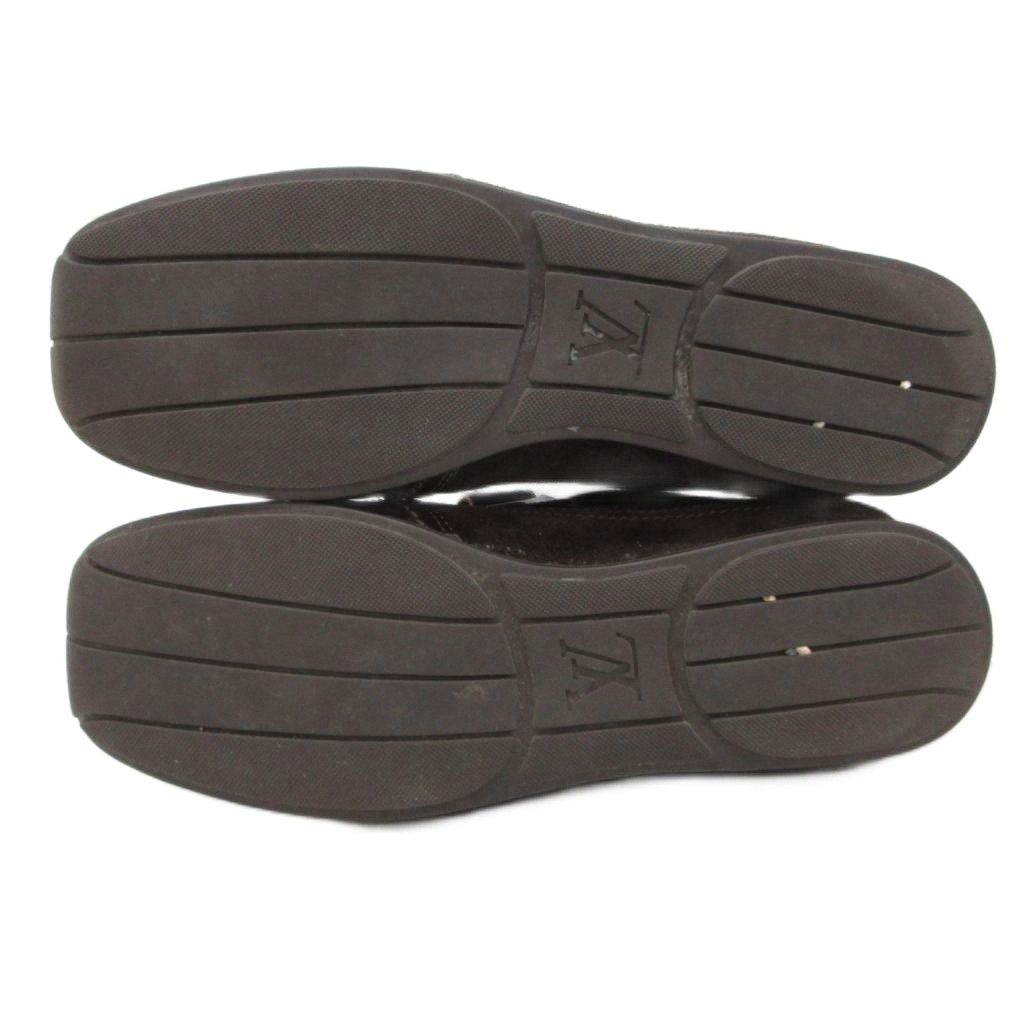 Louis Vuitton Monogram Sneakers Low Cut Velcro Logo Shoes 35.5 Brown — view 7