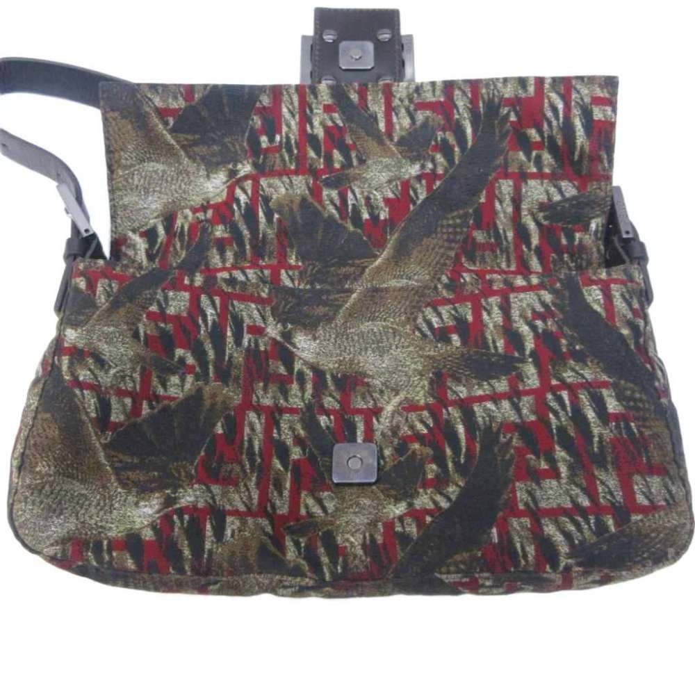 Fendi Mamma Bucket Shoulder Bag Bird Print Zucca Pattern Logo Leather Hawk — view 8