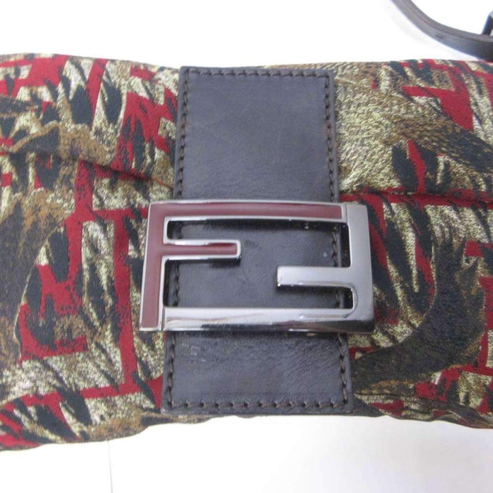 Fendi Mamma Bucket Shoulder Bag Bird Print Zucca Pattern Logo Leather Hawk — view 6