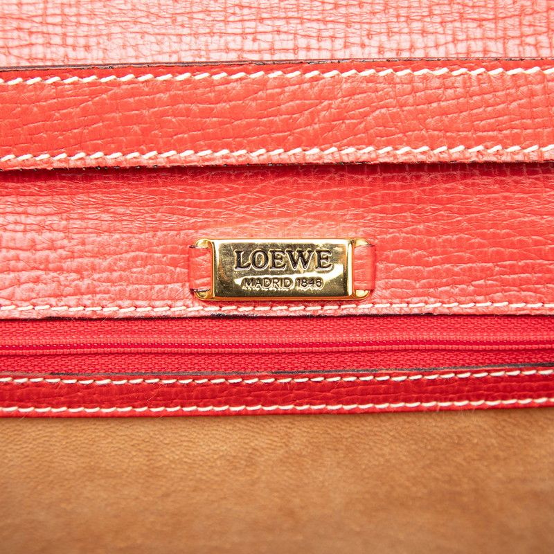 Loewe Barcelona 2-Way Shoulder Bag Red Leather — view 5