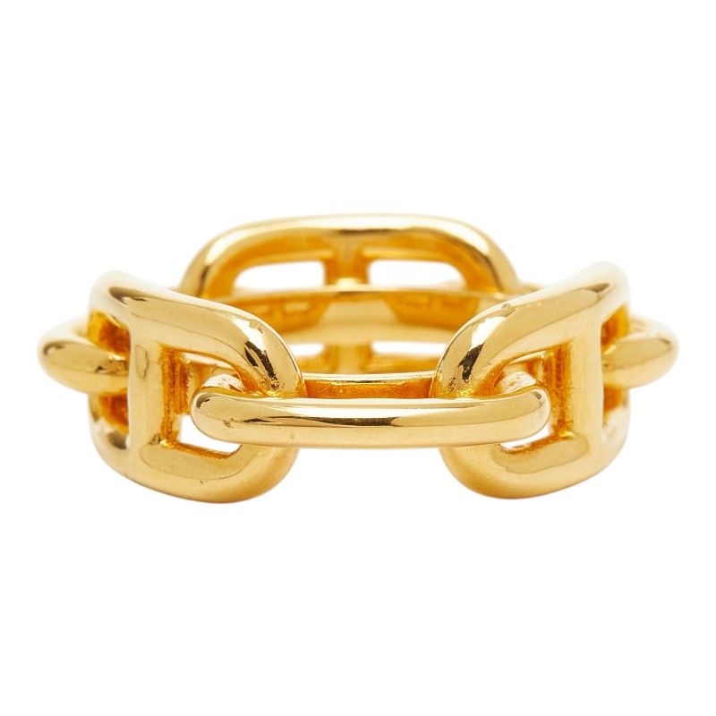 Hermes Lucade Chaine D'ancre Scarf Ring Gold Plated — view 4