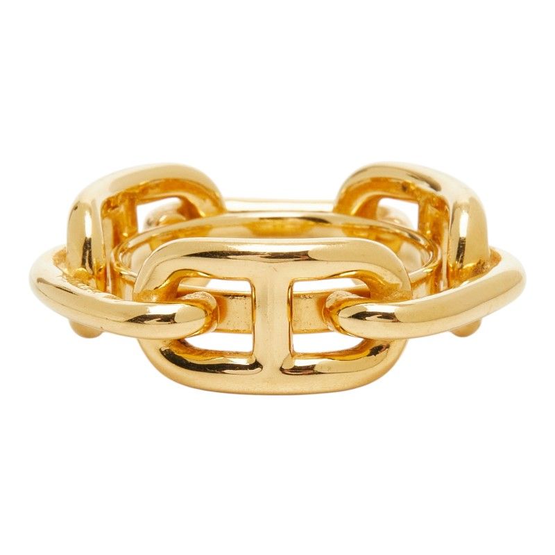 Hermes Lucade Chaine D'ancre Scarf Ring Gold Plated — view 2