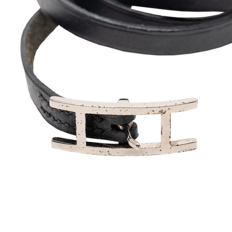 Hermes Api Long Bracelet Black Leather — view 4