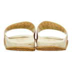 Gucci Interlocking Slide Sandals Shower Beige Green Red Rubber — view 3