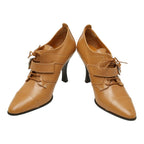 Hermes Strap Lace Up Ankle Bootie 35.5 Brown Leather Boot — view 4