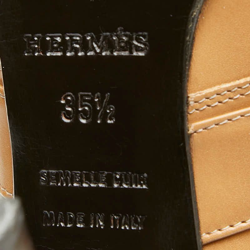 Hermes Strap Lace Up Ankle Bootie 35.5 Brown Leather Boot — view 6