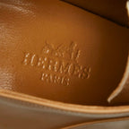 Hermes Strap Lace Up Ankle Bootie 35.5 Brown Leather Boot — view 7