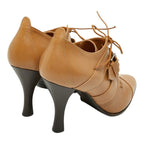 Hermes Strap Lace Up Ankle Bootie 35.5 Brown Leather Boot — view 2