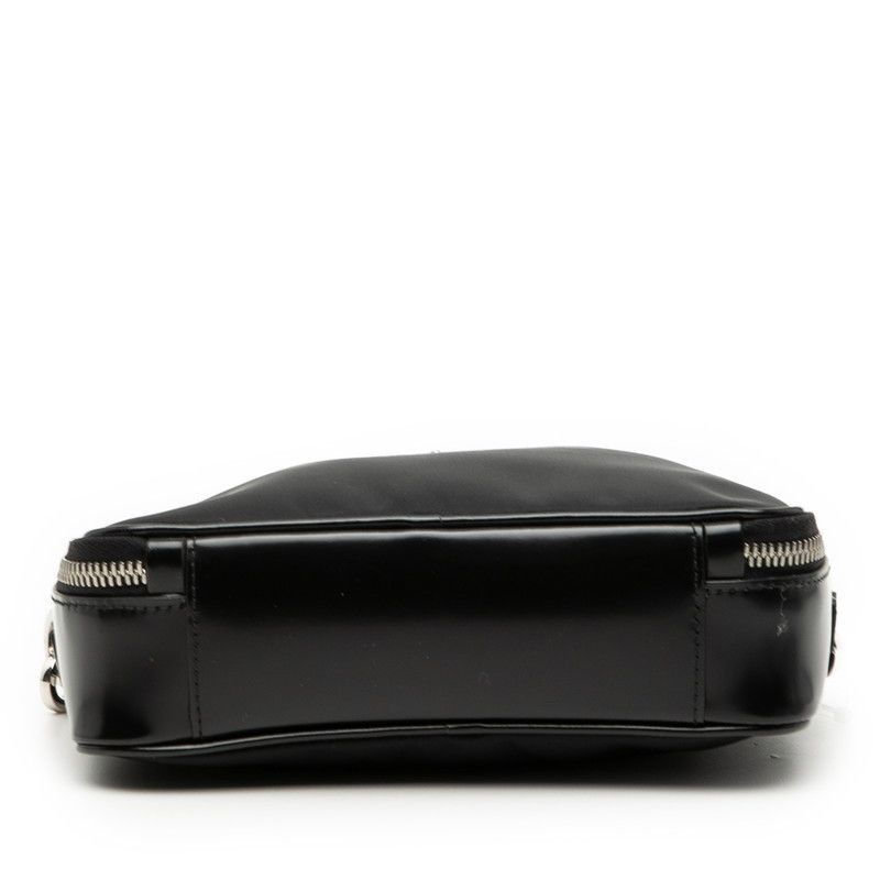 Prada Triangle Logo Re-Nylon Shoulder Bag Black Nylon Patent — view 3
