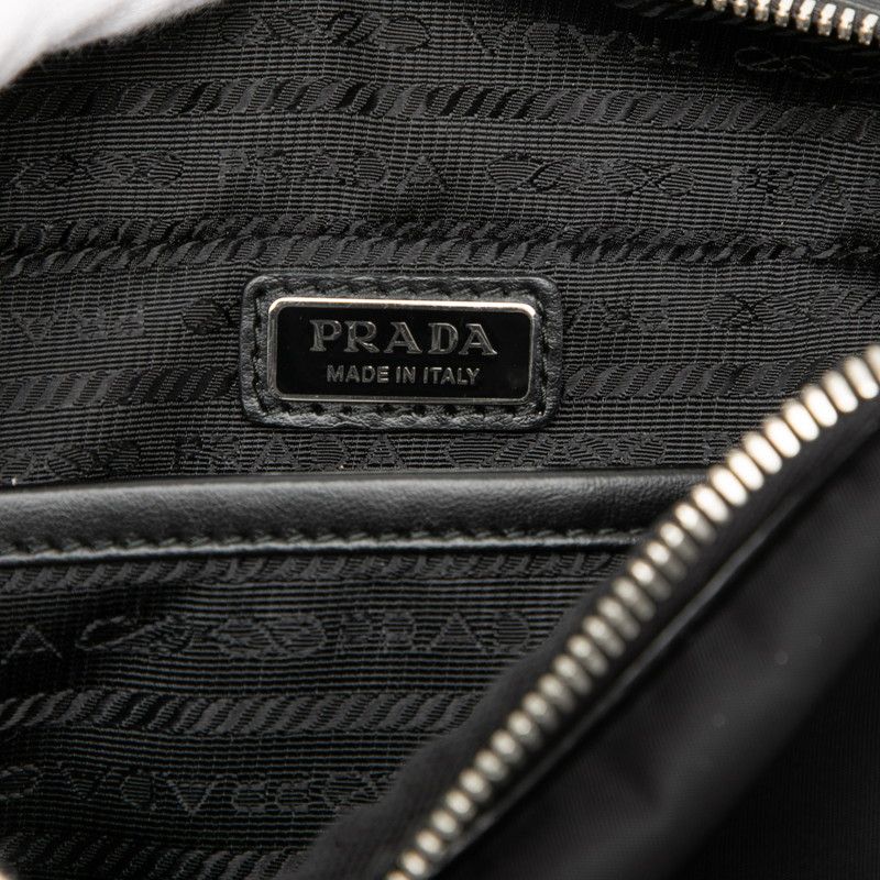 Prada Triangle Logo Re-Nylon Shoulder Bag Black Nylon Patent — view 5