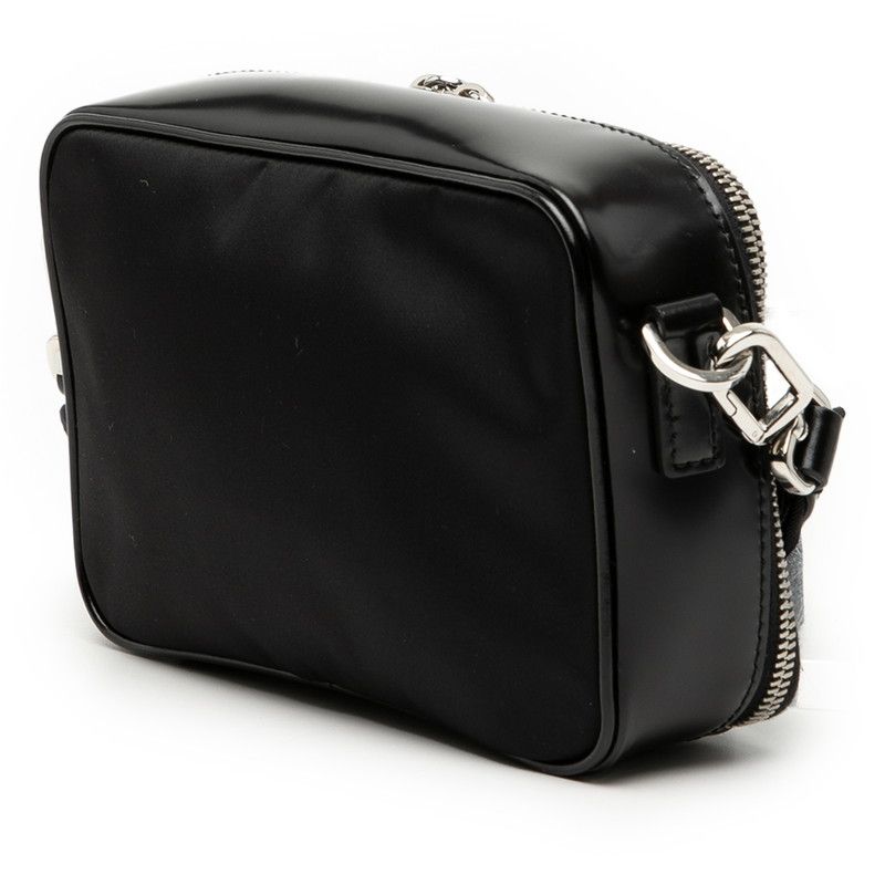 Prada Triangle Logo Re-Nylon Shoulder Bag Black Nylon Patent — view 2