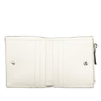 Prada Triangle Logo Bifold Wallet Compact White Saffiano Leather — view 4