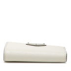 Prada Triangle Logo Bifold Wallet Compact White Saffiano Leather — view 3