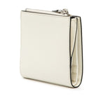Prada Triangle Logo Bifold Wallet Compact White Saffiano Leather — view 2