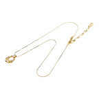 Saint Laurent Logo Open Drop Pendant Necklace Gold Plated Rhinestone — view 4