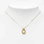 Saint Laurent Logo Open Drop Pendant Necklace Gold Plated Rhinestone — view 7