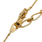 Saint Laurent Logo Open Drop Pendant Necklace Gold Plated Rhinestone — view 5