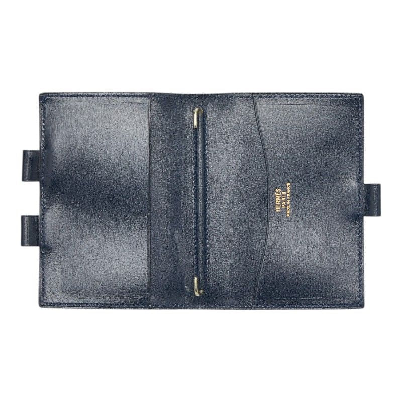 Hermes Ajanda PM Notebook Cover Navy Box Calf Agenda — view 6