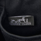 Hermes Valparaiso PM Handbag Black Toilet Blanc Leather Canvas — view 9
