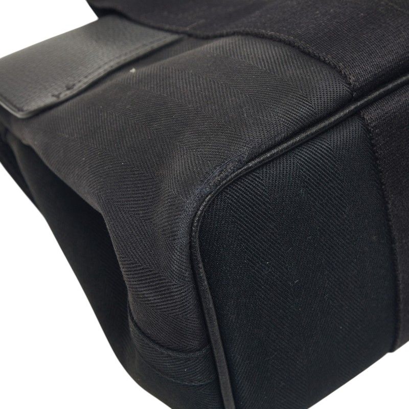 Hermes Valparaiso PM Handbag Black Toilet Blanc Leather Canvas — view 7