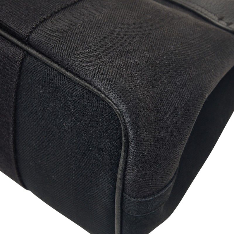 Hermes Valparaiso PM Handbag Black Toilet Blanc Leather Canvas — view 6