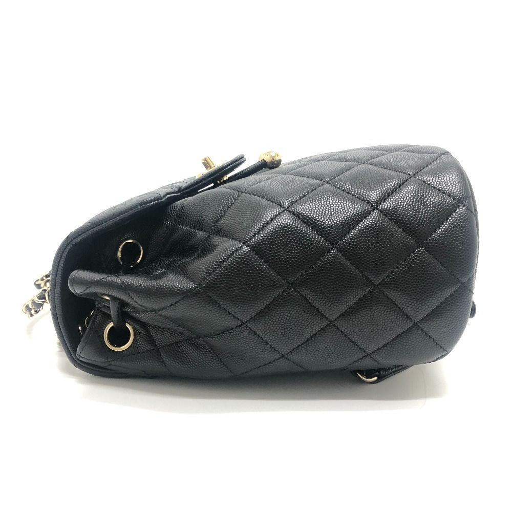 Chanel Backpack Quilted CC Logo Caviar Leather Black — view 3