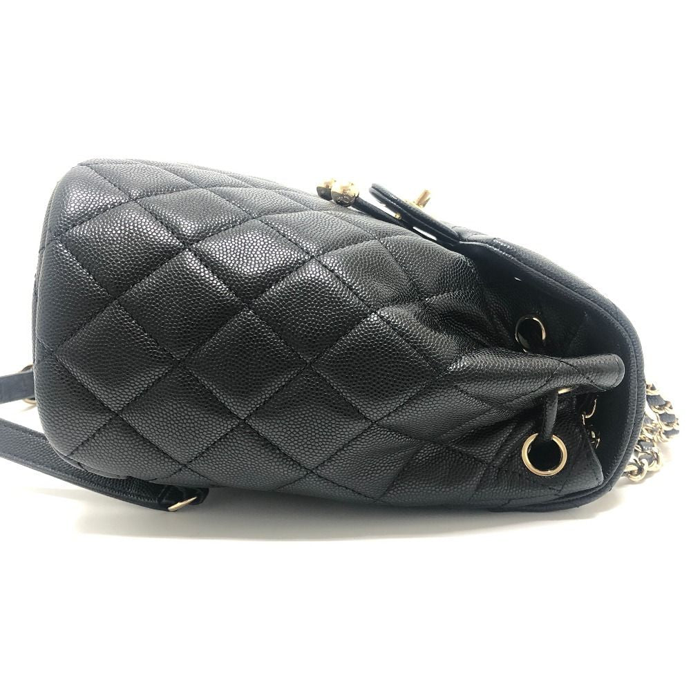 Chanel Backpack Quilted CC Logo Caviar Leather Black — view 4