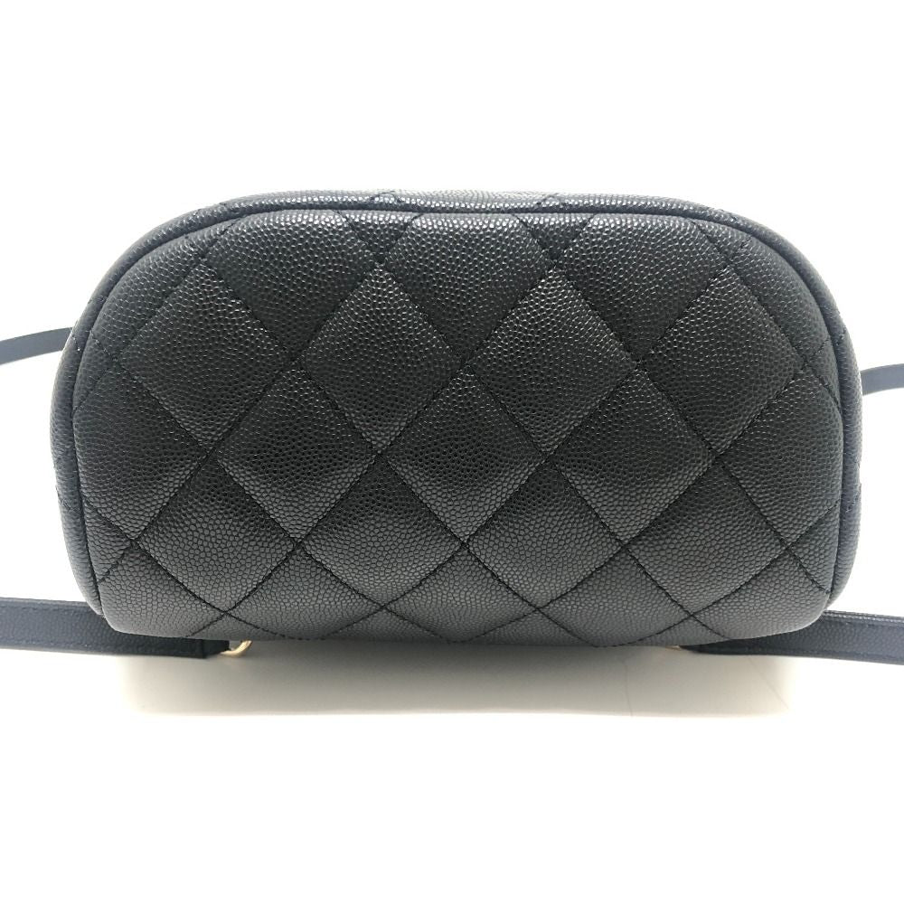 Chanel Backpack Quilted CC Logo Caviar Leather Black — view 5