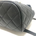 Chanel Backpack Quilted CC Logo Caviar Leather Black — view 6