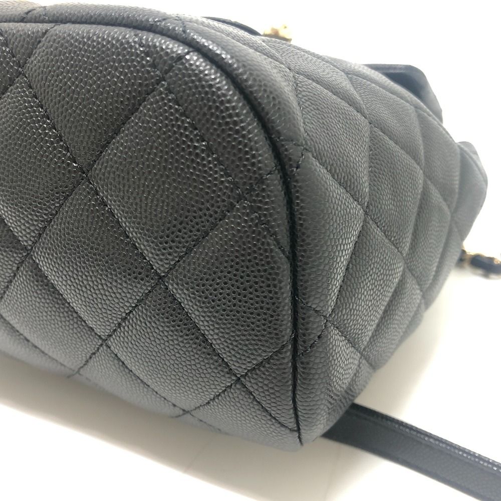 Chanel Backpack Quilted CC Logo Caviar Leather Black — view 6