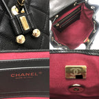 Chanel Backpack Quilted CC Logo Caviar Leather Black — view 8