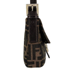 Fendi Zucca Pattern Mamma Baguette Shoulder Bag Canvas Brown — view 4