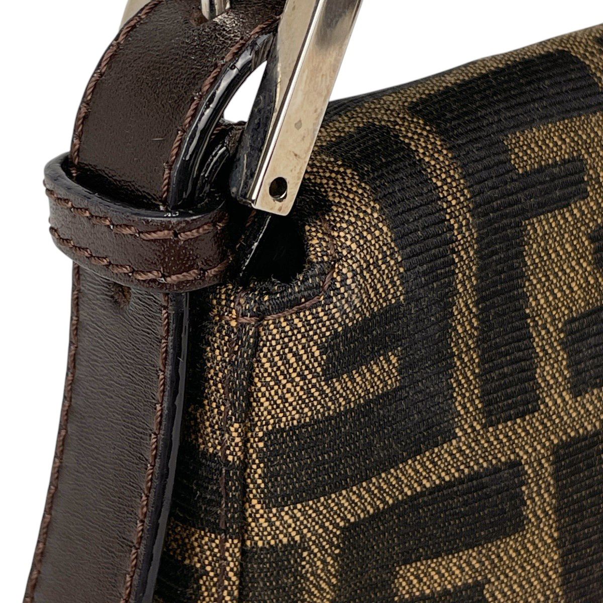 Fendi Zucca Pattern Mamma Baguette Shoulder Bag Canvas Brown — view 8