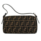 Fendi Zucca Pattern Mamma Baguette Shoulder Bag Canvas Brown — view 3
