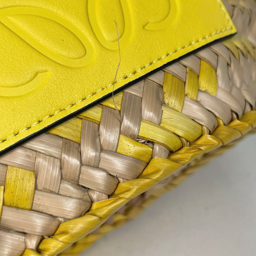 Loewe Basket Bag Small Bag Anagram Palm Leaf Handbag Raffia Beige Yellow — view 4