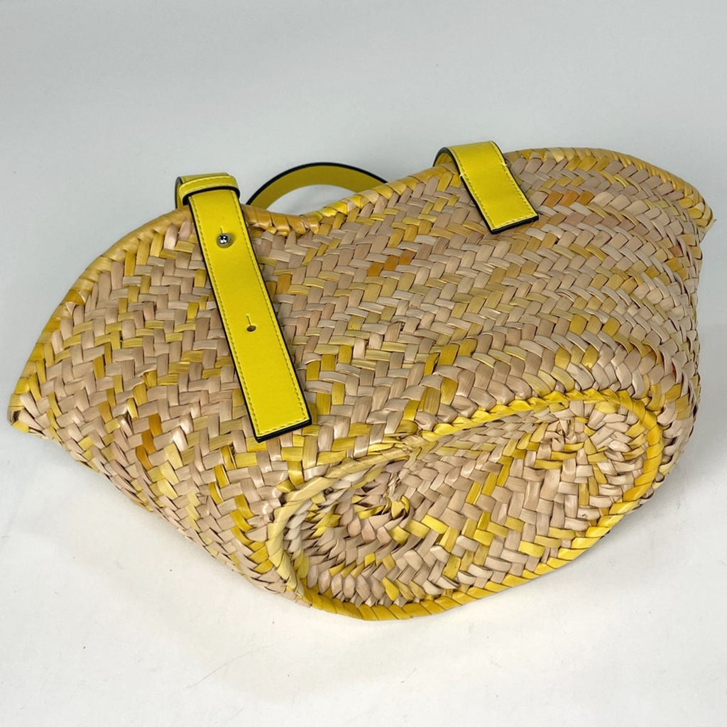 Loewe Basket Bag Small Bag Anagram Palm Leaf Handbag Raffia Beige Yellow — view 2