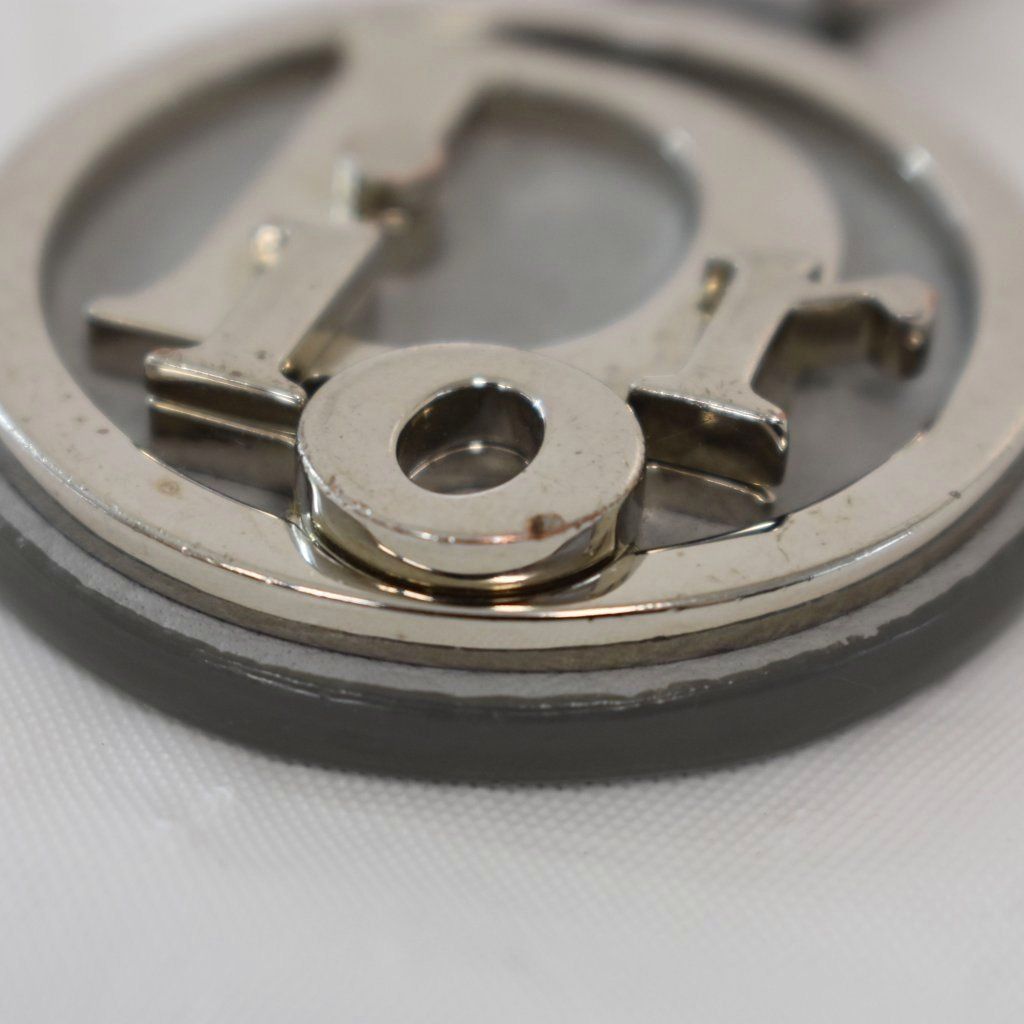 Dior D-touch Key Holder Key Ring Logo Plate Silver Gray — view 5