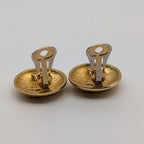 Chanel Earrings CC Logo Round Circle Gold Vintage 23 — view 4