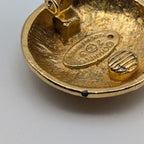Chanel Earrings CC Logo Round Circle Gold Vintage 23 — view 6