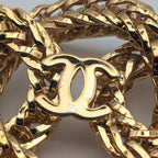 Chanel Brooch CC Logo Gold Ring 3 Rows Vintage — view 2