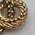 Chanel Brooch CC Logo Gold Ring 3 Rows Vintage — view 4