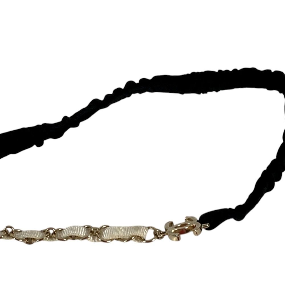 Chanel Headband Chain Camellia CC Logo Metal White Hair Accessory — view 8
