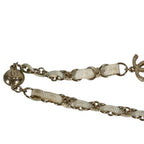 Chanel Headband Chain Camellia CC Logo Metal White Hair Accessory — view 7