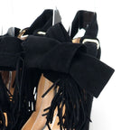 Hermes Sandals 34.5 Fringe Nubuck Ribbon Shoes — view 4